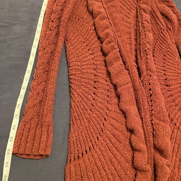 Boho knitted cardigan sweater. - Picture 3 of 10